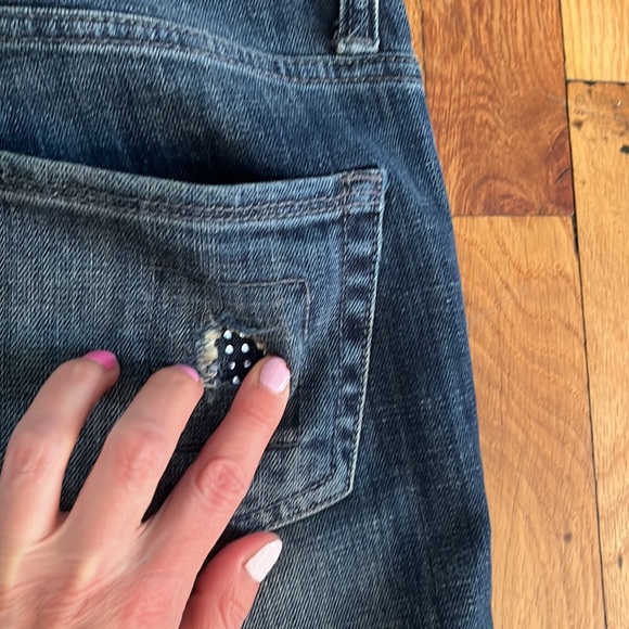 Rock and Republic crystal detail jeans. Medium wash straight leg slim jeans. - Picture 7 of 9